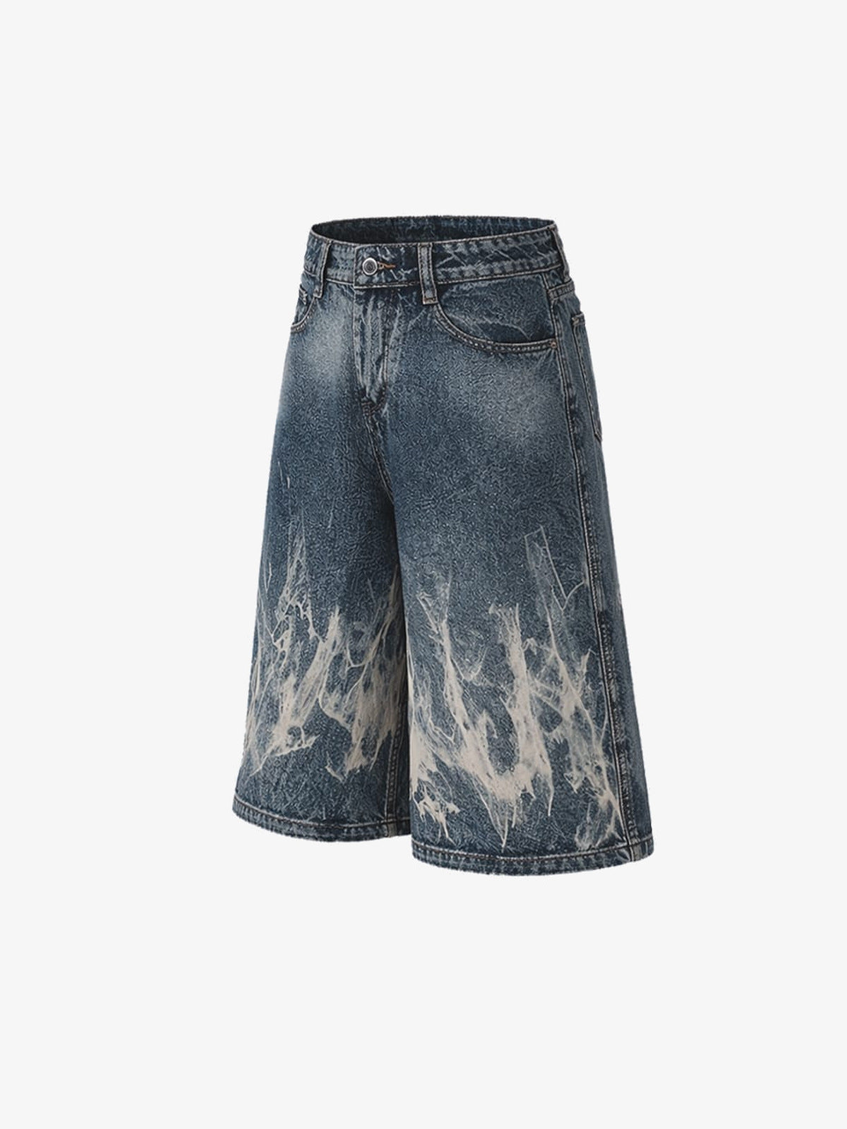 Flame wash jorts – flat side | XoKool