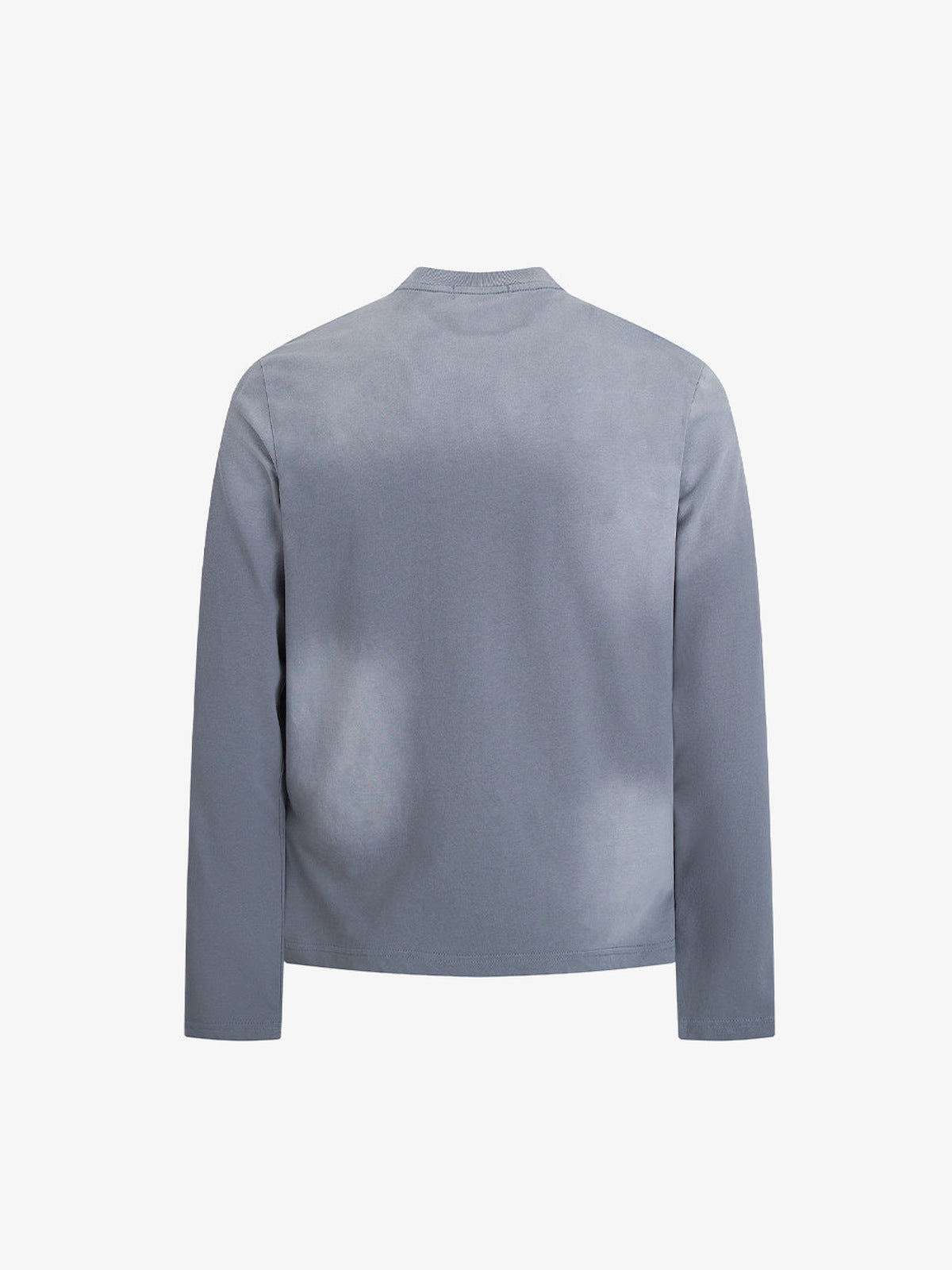 Longsleeve Graphic T-Shirt mit Pferd und Schriftzug-Print – Blaugrau, Rückseite flach | XoKool