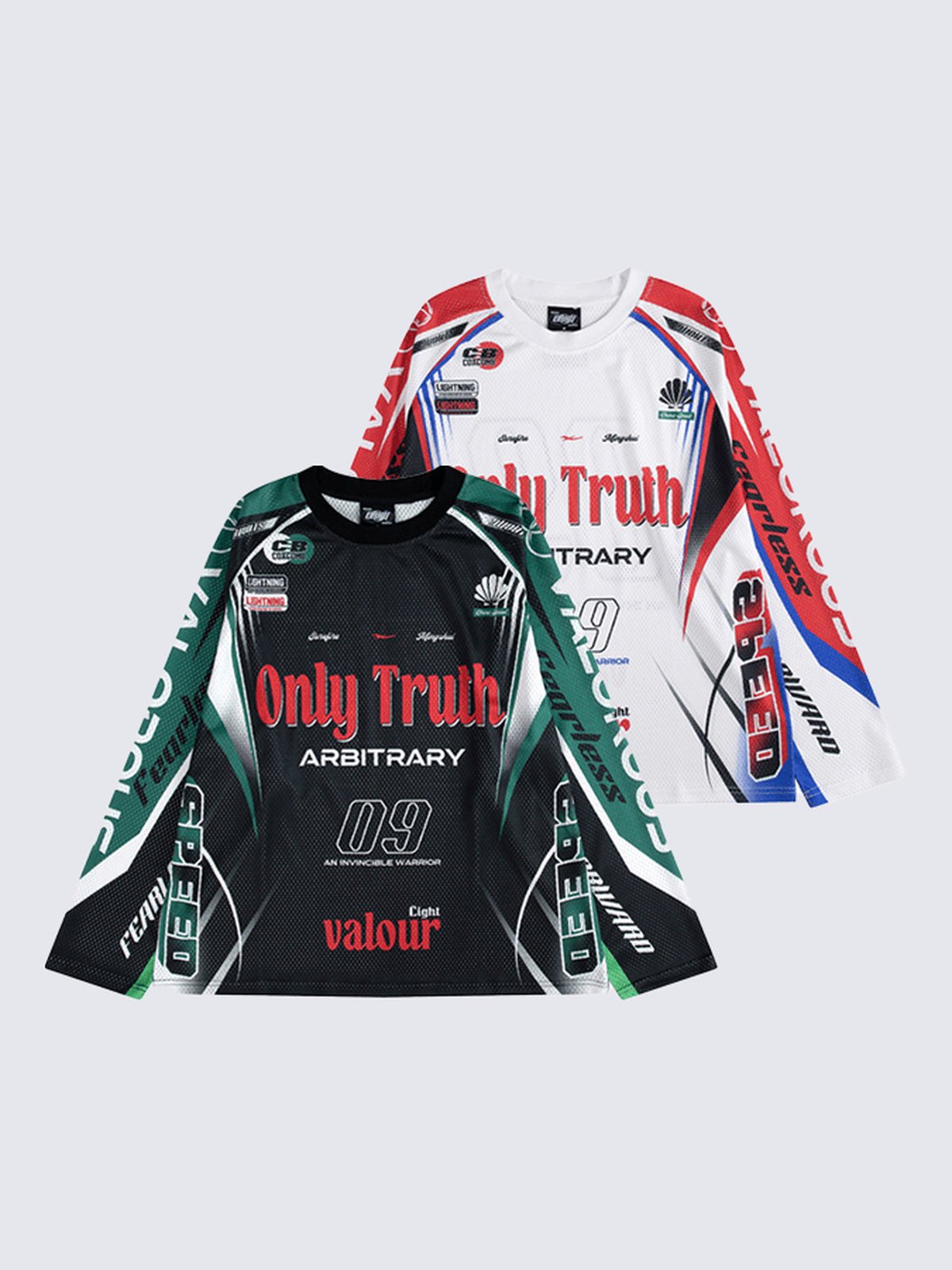 Long Sleeve Mesh Motocross Jersey with Number 09 – both colors, front | XoKool