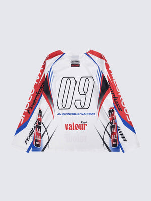 Motocross jersey – White, back view | XoKool