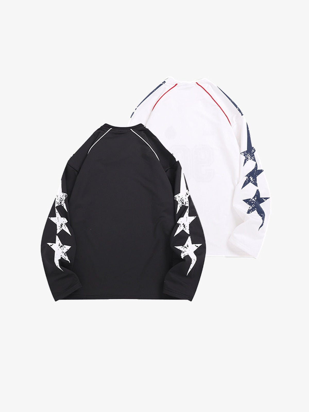 Long Sleeve V-Neck Jersey with Number 96 Print – Black and White, back | XoKool