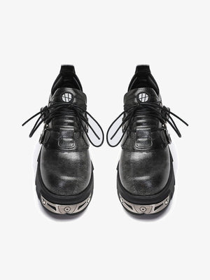 Plateau-Derbys mit Metallplatten – Schwarz, Paar von oben | XoKool