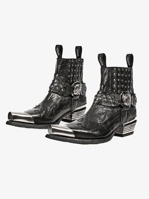 Western Stiefeletten mit Metallkappe und Nieten – Paar, Seitenansicht | XoKool