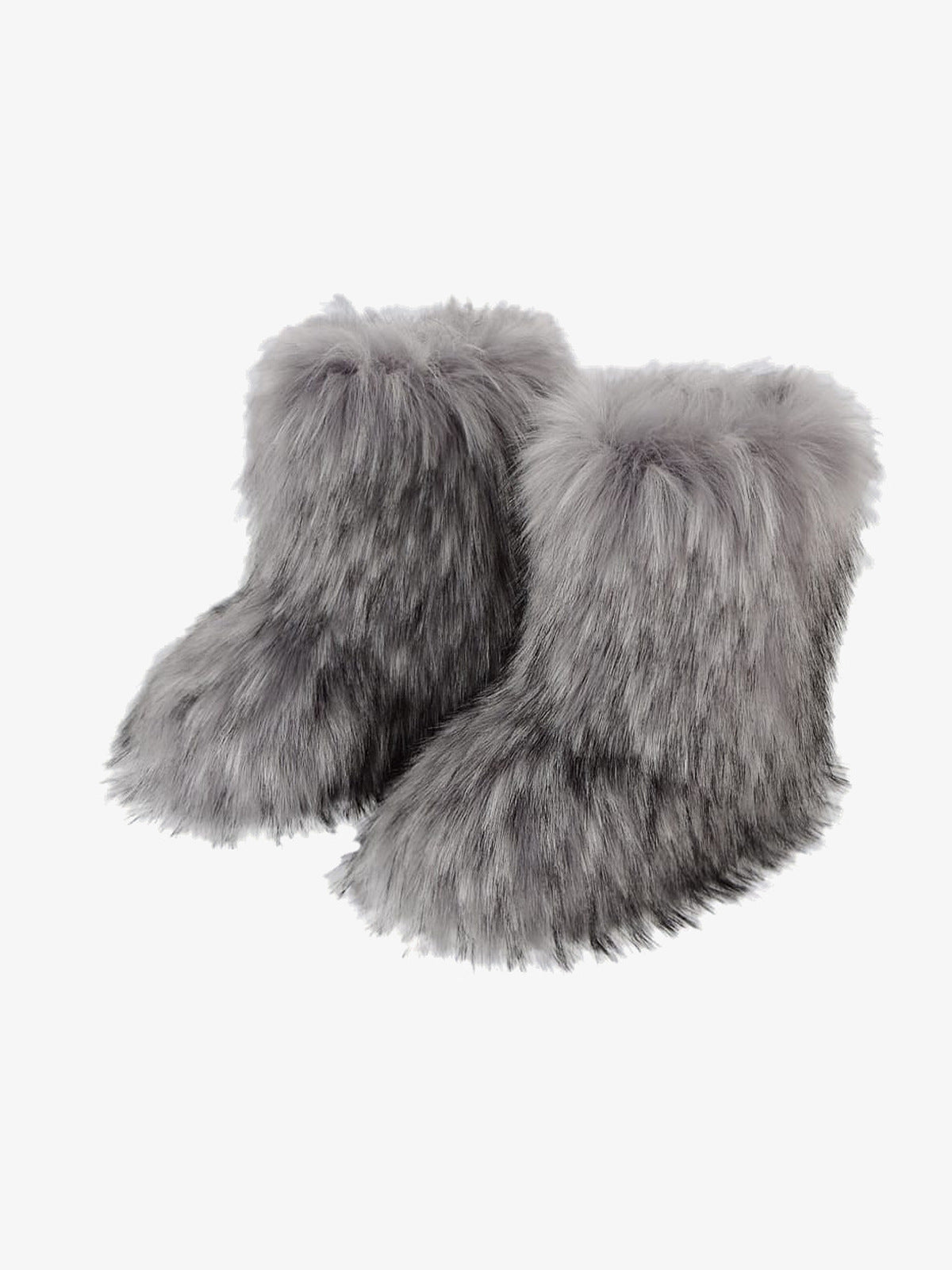 Wadenhohe Shaggy Kunstfell Fuzzy Boots – Hellgrau, Paar | XoKool