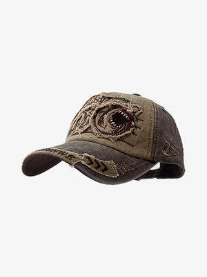 Monster Mouth Patchwork Cap mit Stickerei – Dreiviertelansicht von vorn | XoKool
