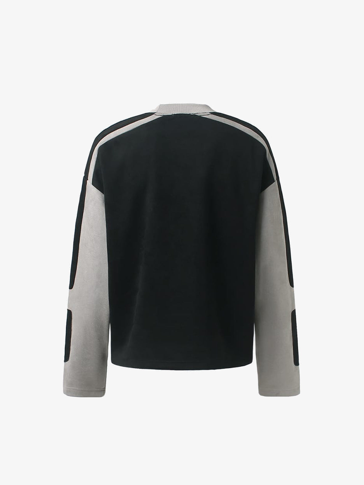 Moto Long Sleeve Shirt with Spiky Appliqué – Black back flat lay | XoKool