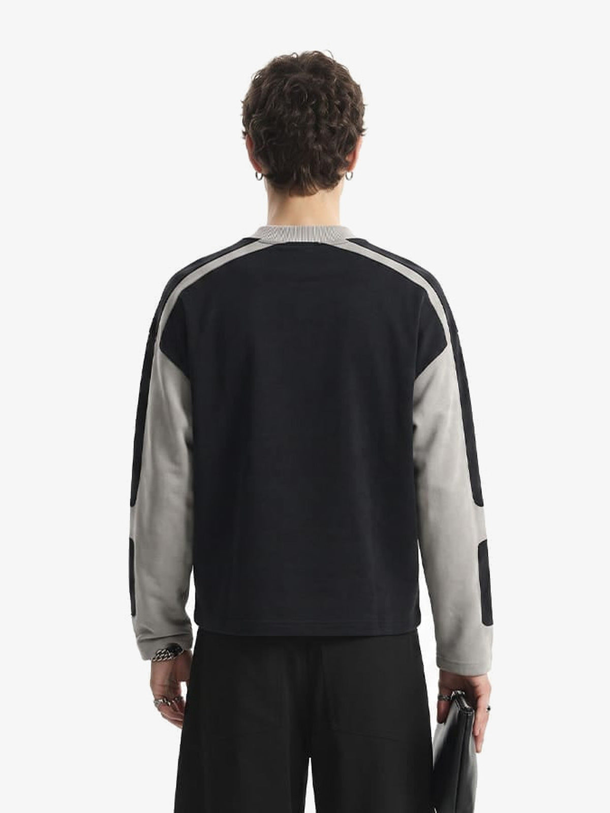 Moto long sleeve shirt – On model, black, back | XoKool
