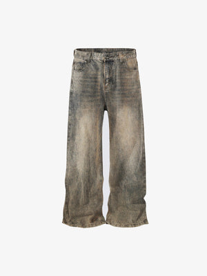 Mud wash wide leg jeans – front flat alt | XoKool