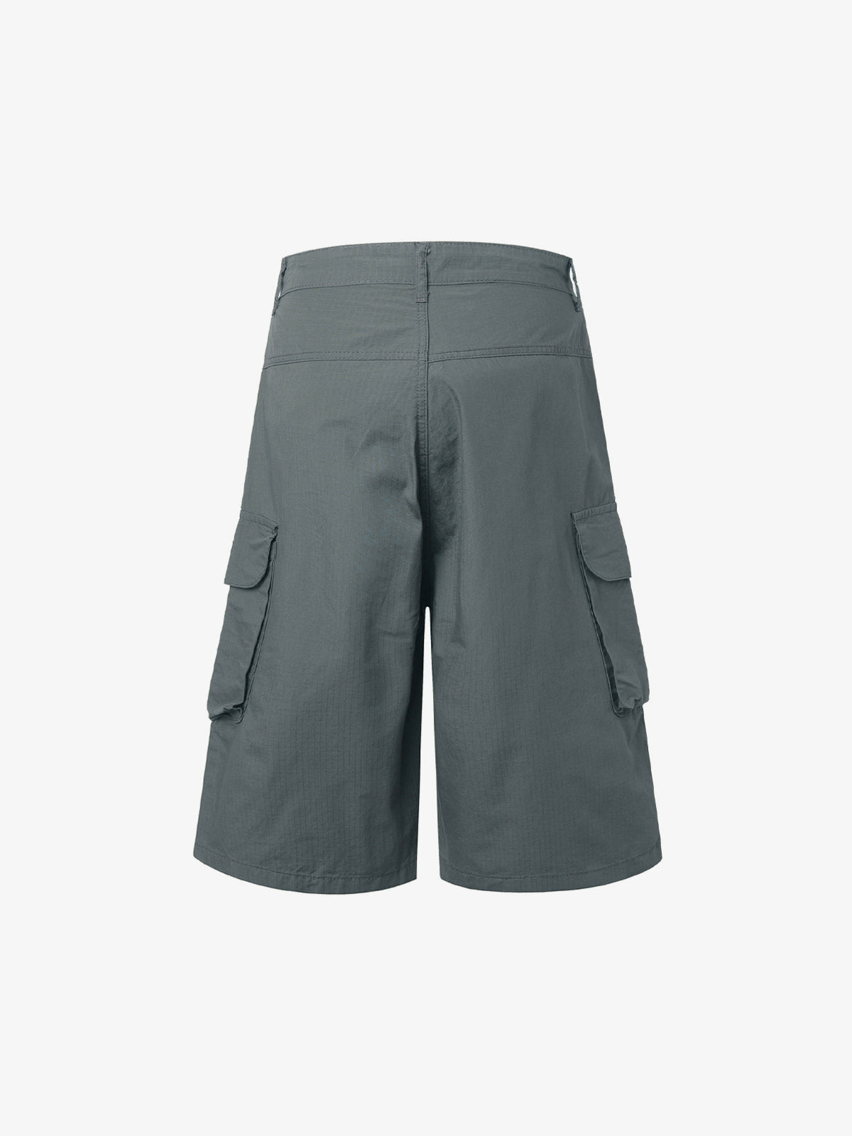 Grey Green Ripstop Cargo Shorts – back view | XoKool