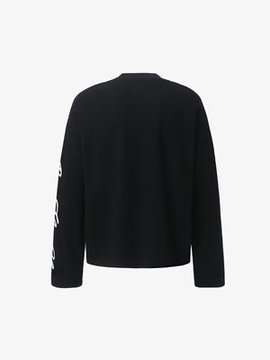 New York Stamp Waffel-Longsleeve – Schwarz, Rückansicht | XoKool