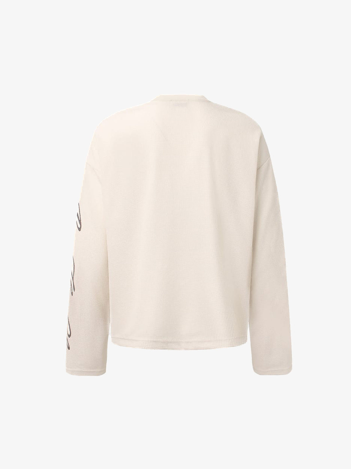 New York Stamp Waffel-Longsleeve – Creme, Rückansicht | XoKool
