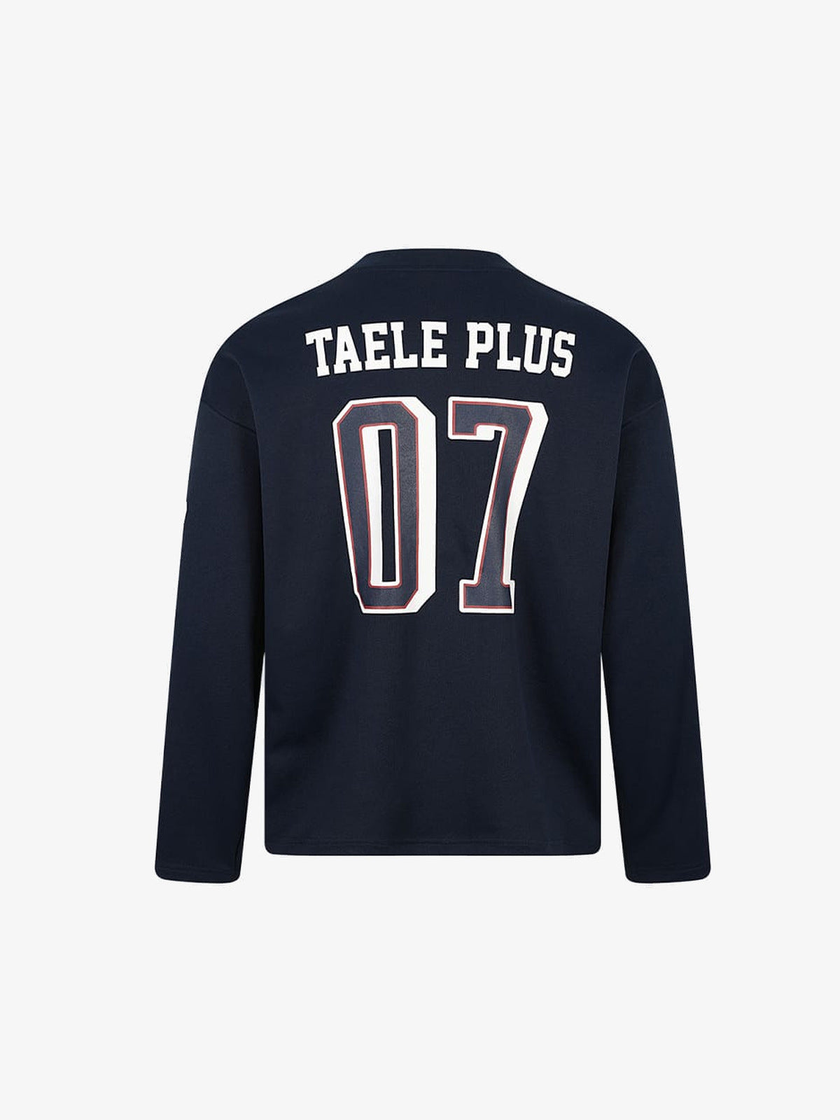 Nummer 07 Longsleeve Trikot mit V-Ausschnitt – Navy, Rückansicht | XoKool
