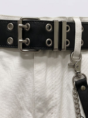 Cargoshorts mit Blitz-Print – Gürtelschnalle Nahaufnahme | XoKool
