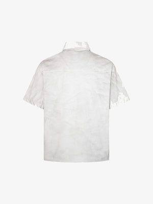 Offwhite Button-Up-Hemd mit Collage-Print – Rückansicht flach | XoKool