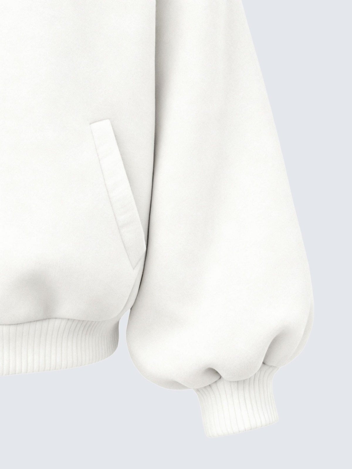 Zip Hoodie mit Fellkapuze – Nahaufnahme von Tasche und Ärmel | XoKool