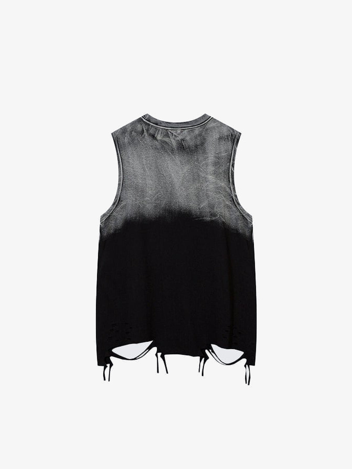 Ombré Tanktop mit Anhänger und ausgefranstem Saum – Rückseite flach | XoKool