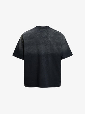 Ombre distressed tee – Black Ombre, back view | XoKool