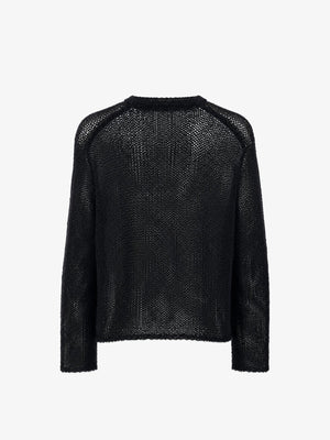 Open Knit Mesh Sweater with White Cross – back view | XoKool