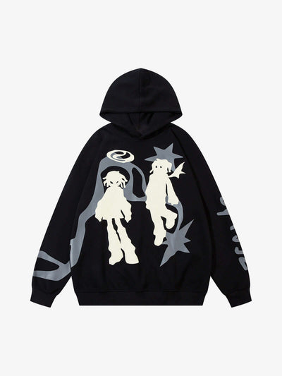 Oversized Angel Hoodie with Front and Back Print
