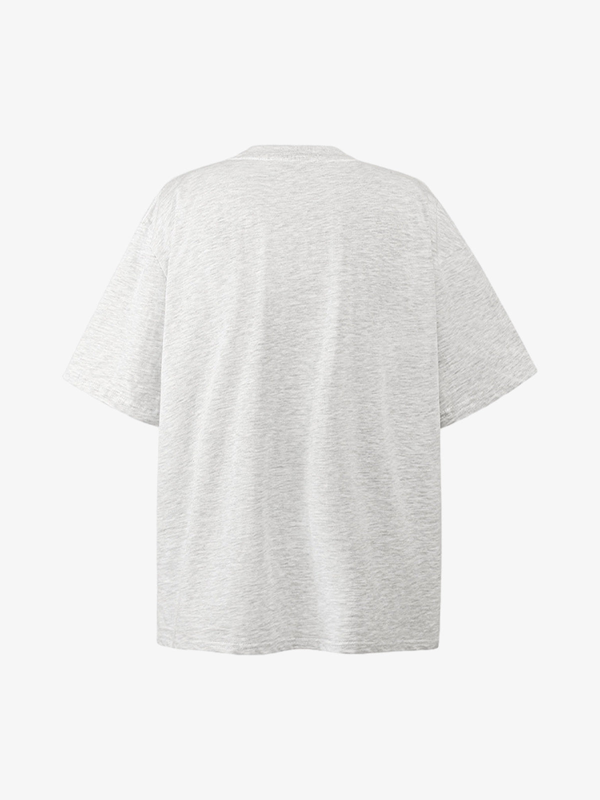 Glitch Collage Oversized Graphic T-Shirt – Hellgrau meliert, Rückansicht | XoKool