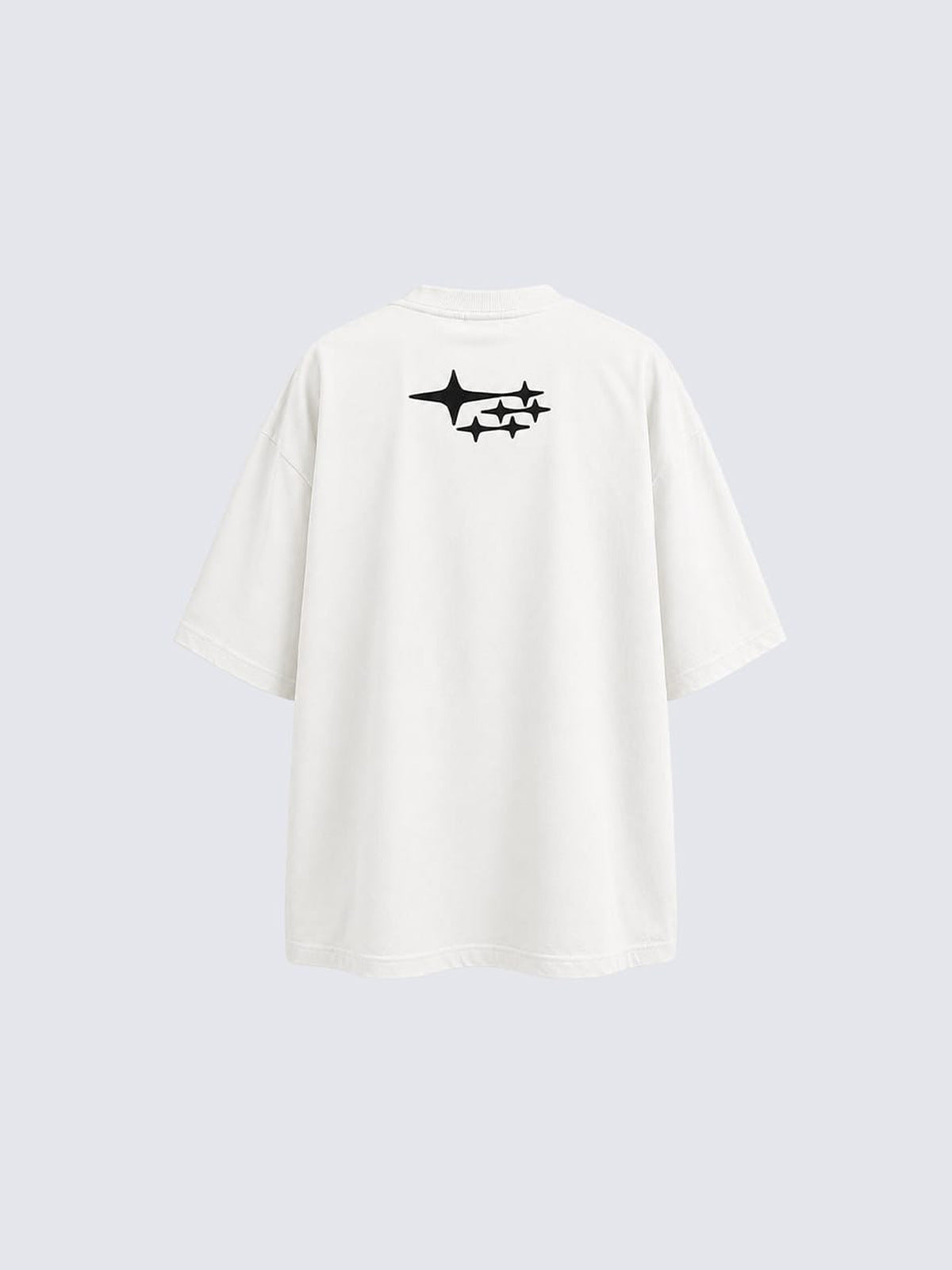 Blurred letter oversized tee – White, back view | XoKool