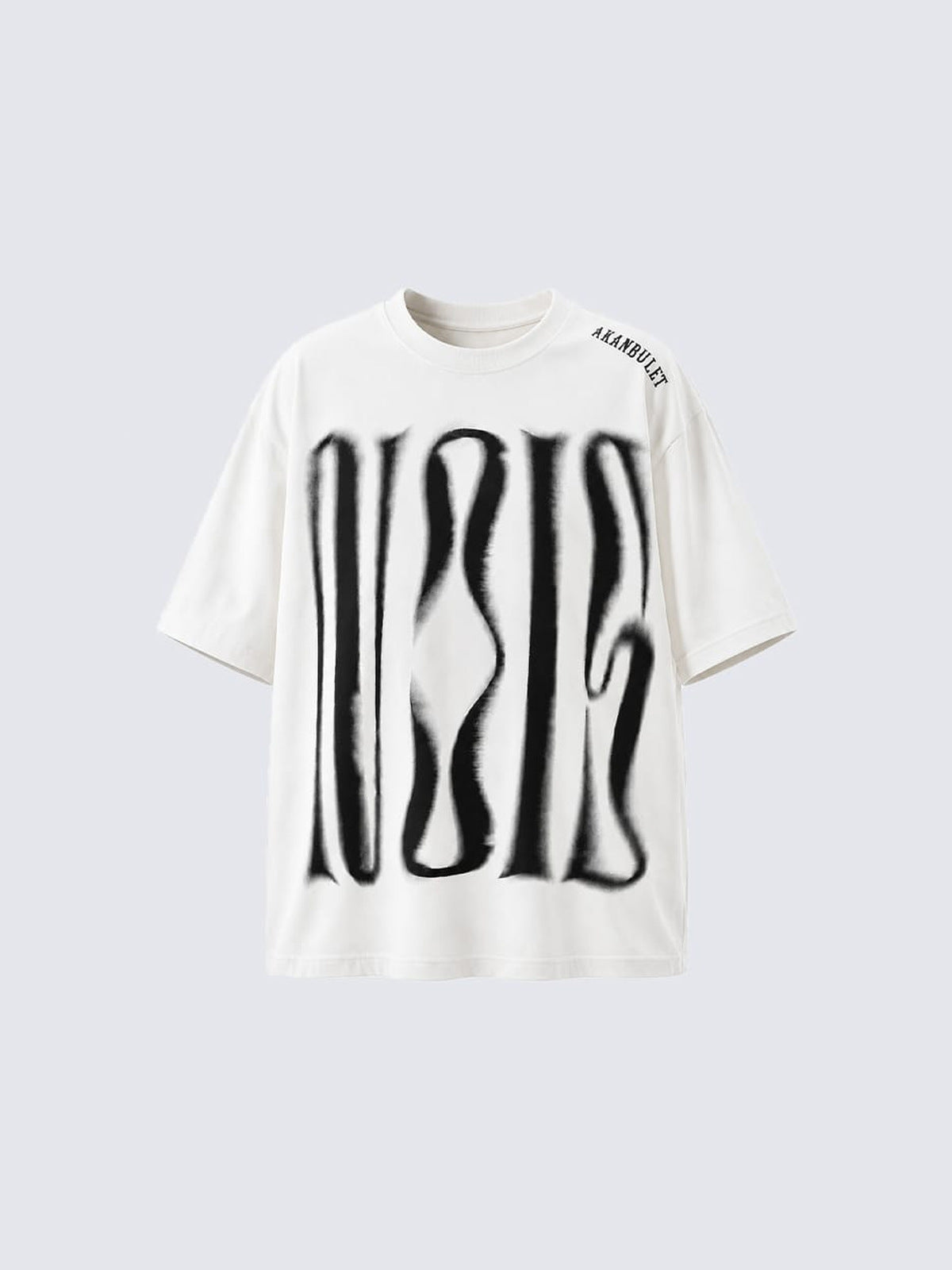 Blurred letter oversized tee – White, front view | XoKool