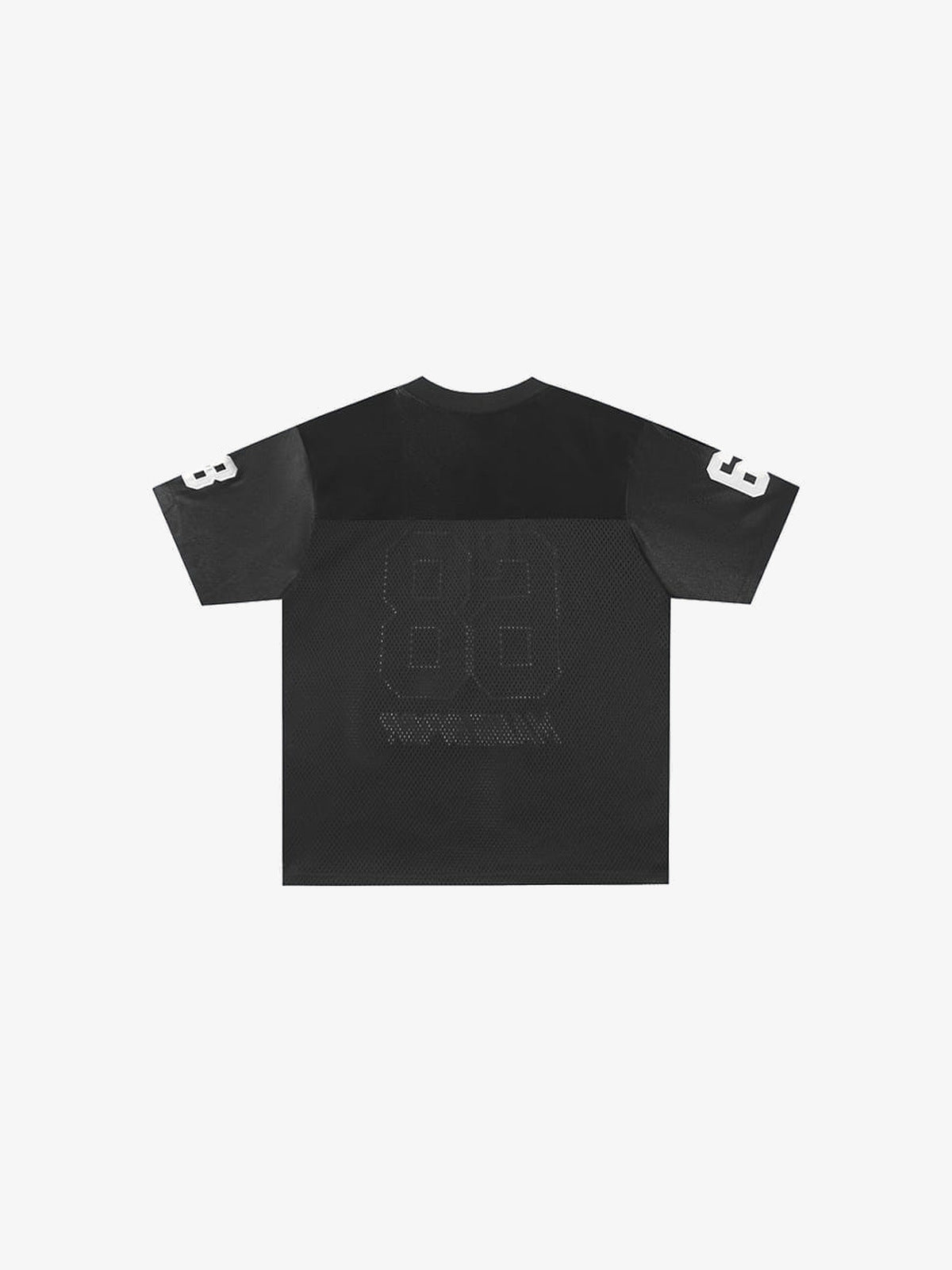 Oversized Mesh Football Jersey with Number 68 – Black, back view | XoKool