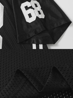 Number 68 jersey – Black, number and mesh close-up | XoKool