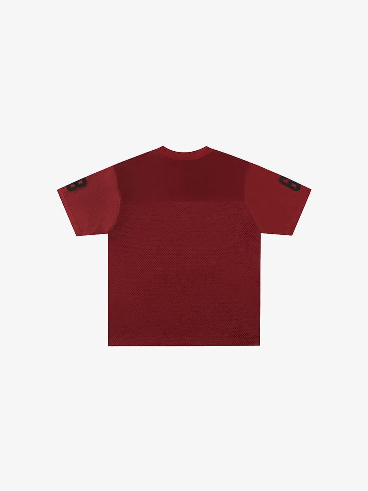 Oversized Mesh Football Jersey with Number 68 – Red, back view | XoKool