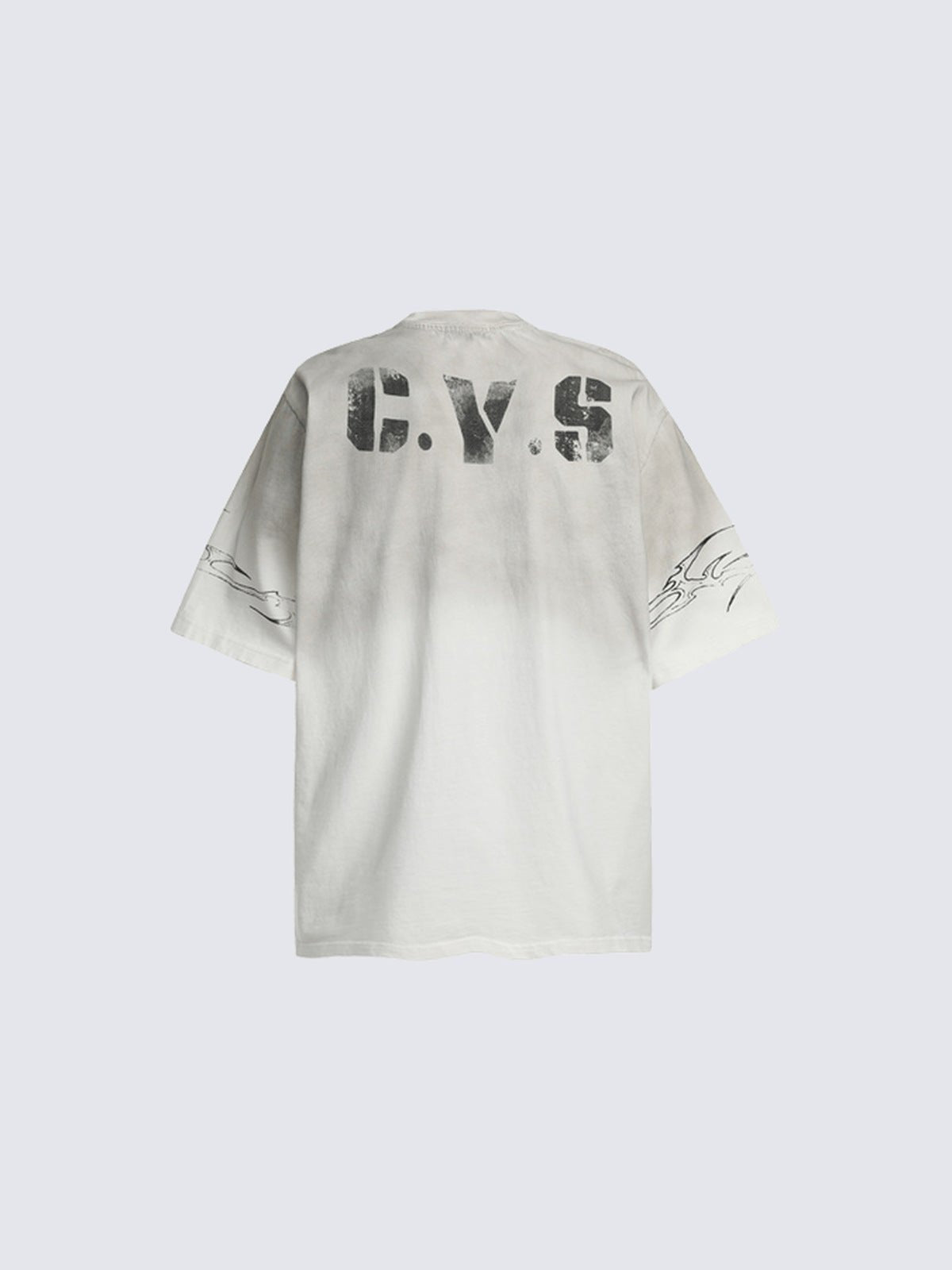 Oversized Number 07 T-Shirt in Grey Ombre or Black – Grey Ombre, back flat view | XoKool