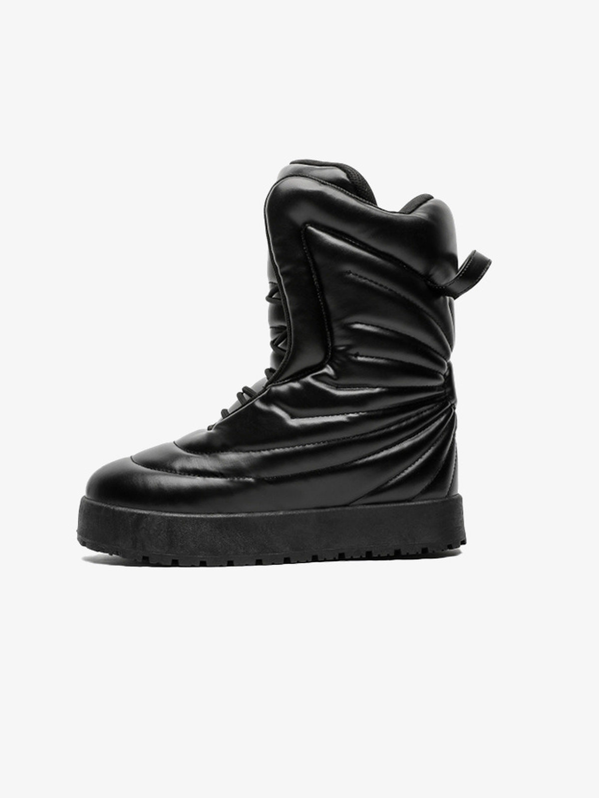 Botas puffer – negro brillante, vista lateral (duplicado de 0) | XoKool
