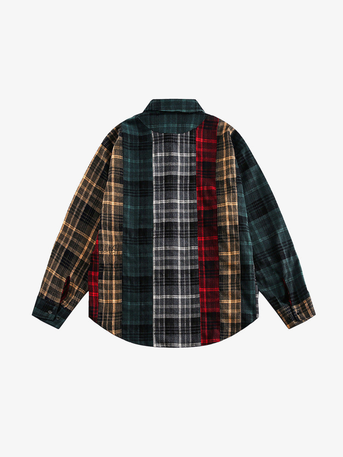 Flanellhemd mit Patchwork-Karo – Rückseite flach | XoKool