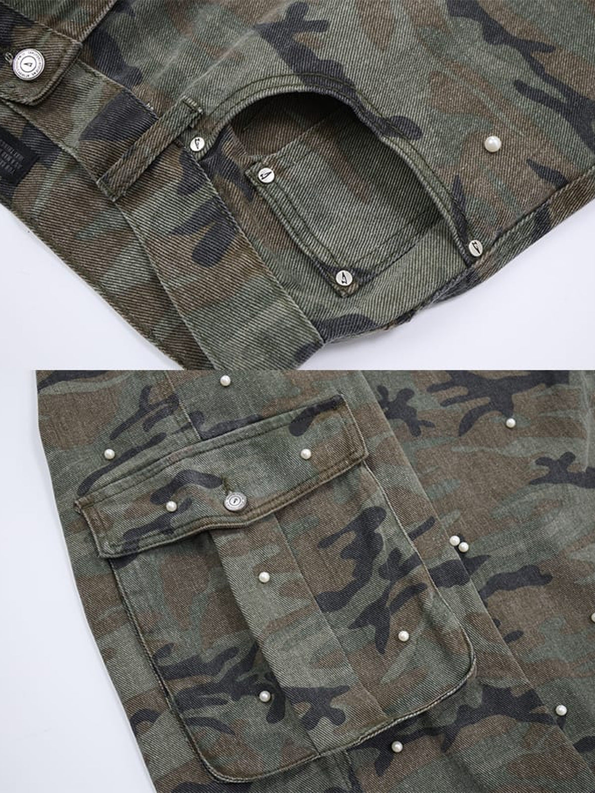 Camo cargo pants – Coin pocket and cargo pocket close-up | XoKool
