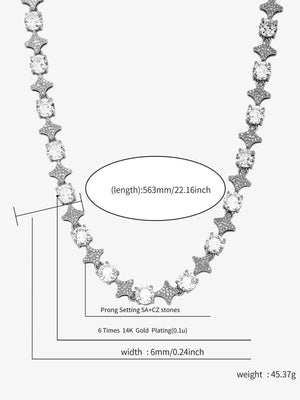 Star Link Tennis-Kette – Silber, Kette mit Größentabelle | XoKool