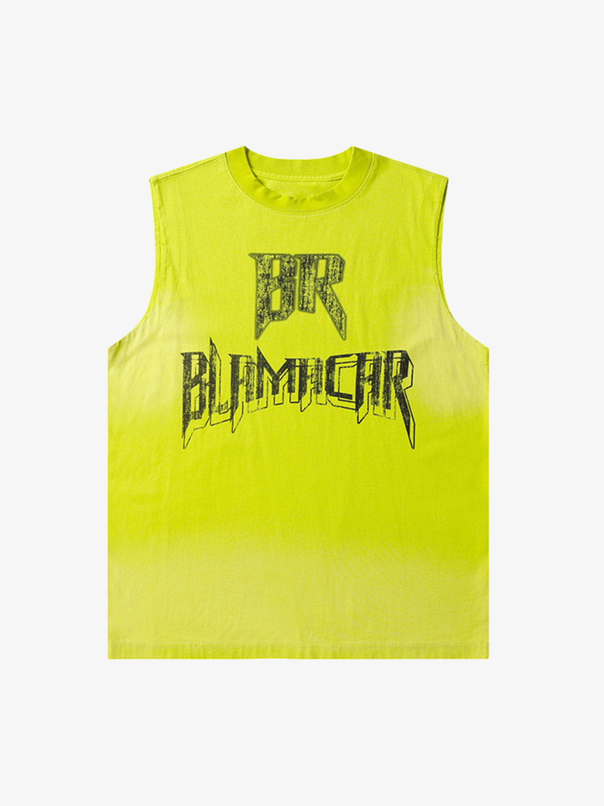 Tanktop mit verblasstem Metall-Buchstaben-Print – Limette, Vorderansicht | XoKool