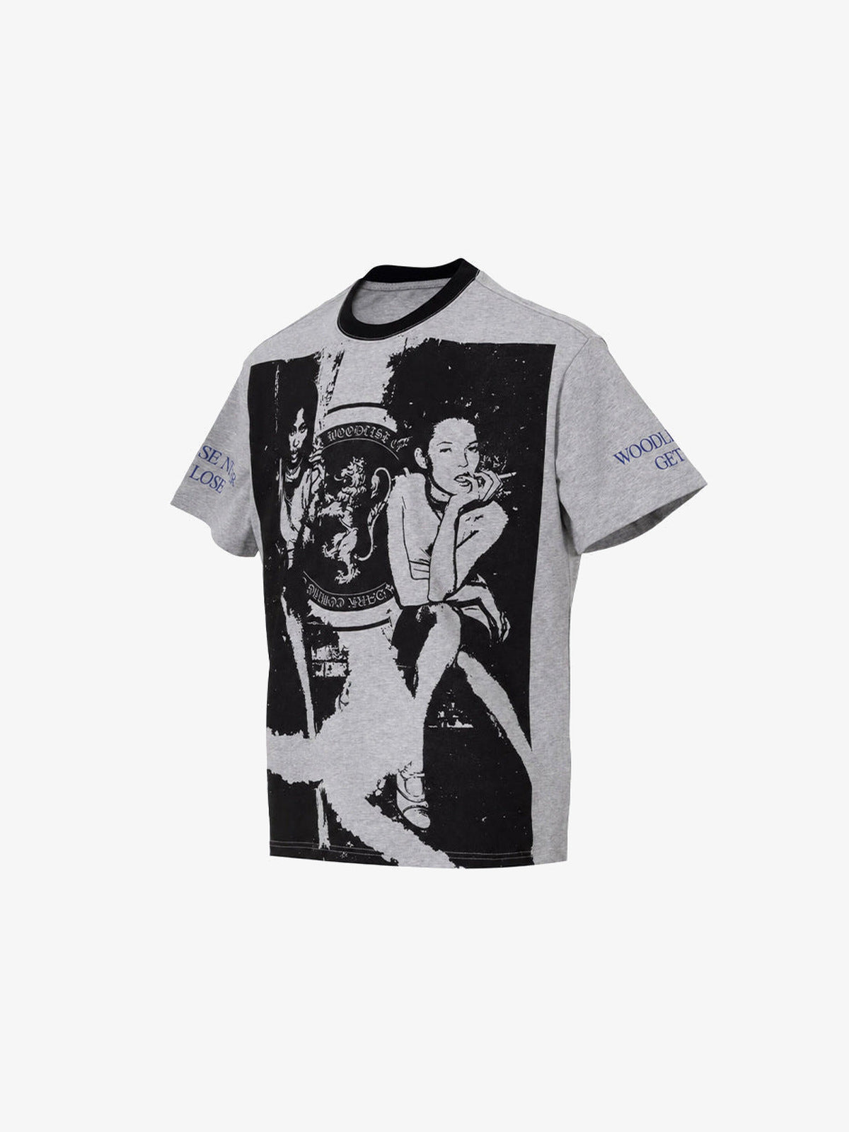 Photo Print Ringer T-Shirt with Portrait Collage – Grey, front view (alt) | XoKool