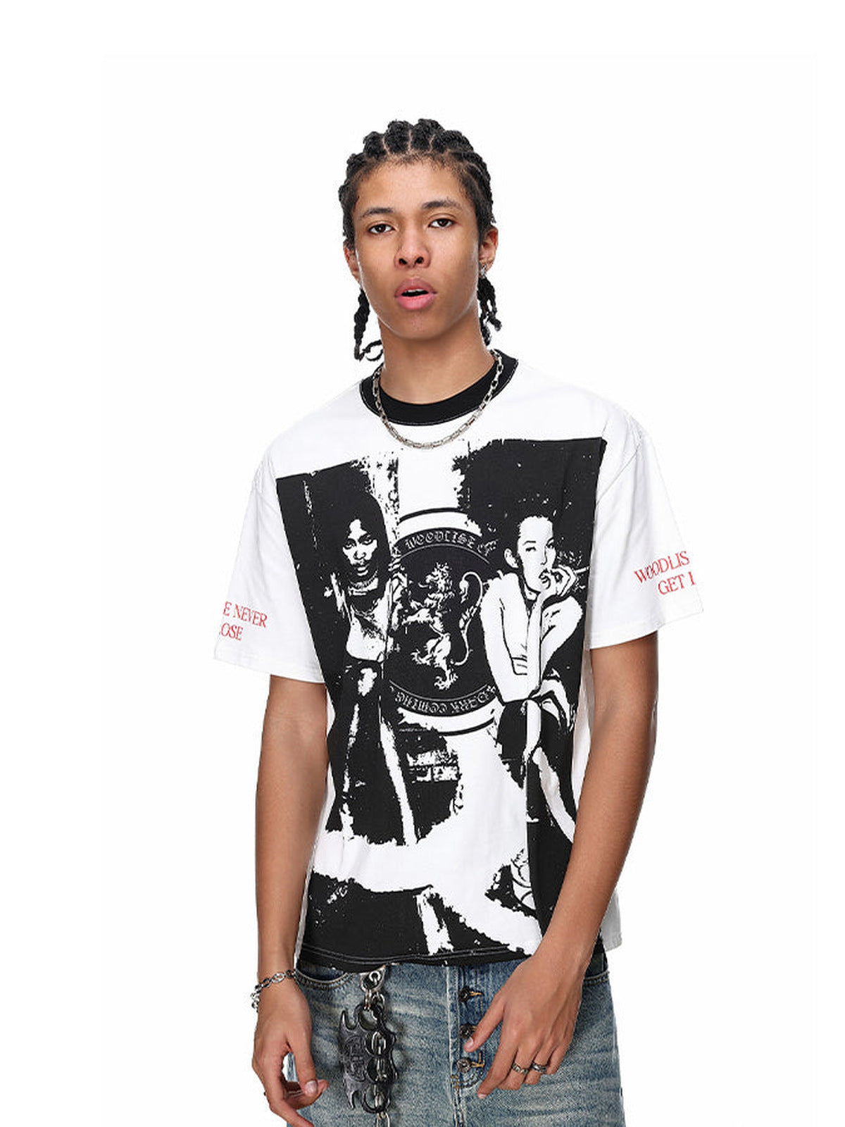 Ringer tee – White, on model front | XoKool