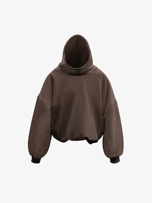 Boxy hoodie – Brown, front view | XoKool