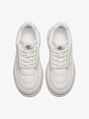 Gesteppte weiße Plateau-Sneaker mit Luftpolster-Ferse – Weiß, Draufsicht | XoKool