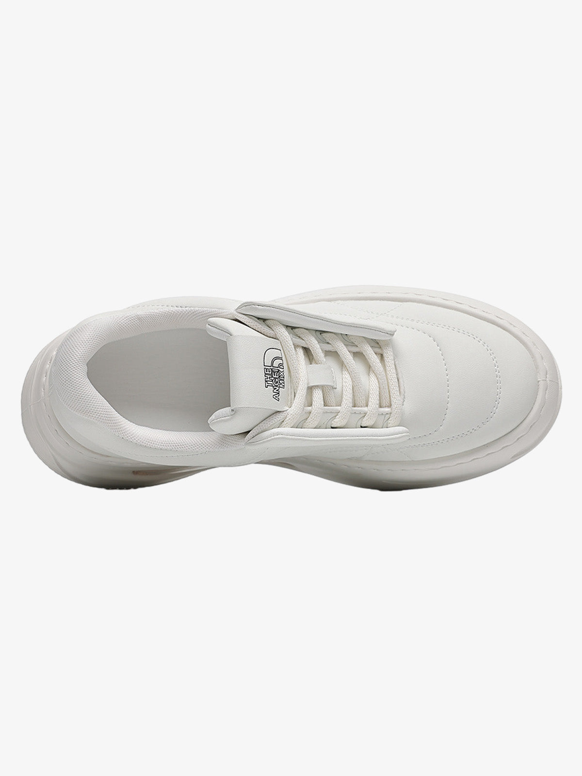 Gesteppte Plateau-Sneaker – Weiß, schräge Draufsicht | XoKool