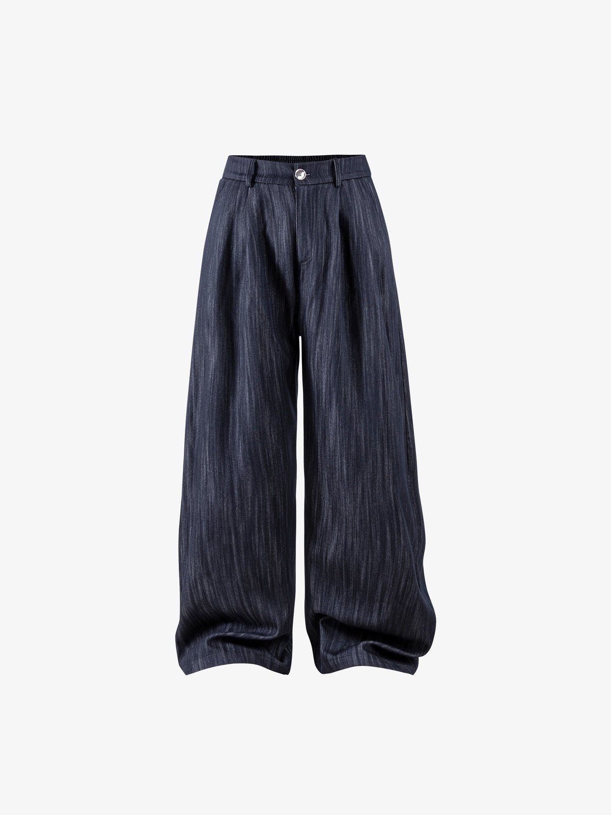 Wide Leg Jeans mit Bundfalten in Dark Indigo – Vorderseite flach | XoKool