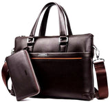 Premium Leather Modern Briefcase & Wallet - 2 Colors