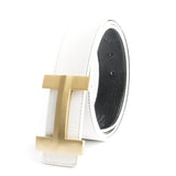 Premio Solid Brass H Leather Belt