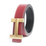 Premio Solid Brass H Leather Belt