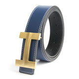 Premio Solid Brass H Leather Belt