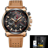 Luxury Leather Sports Chrono Watch