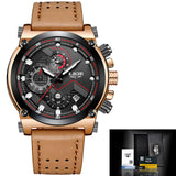 Luxury Leather Sports Chrono Watch
