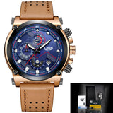 Luxury Leather Sports Chrono Watch