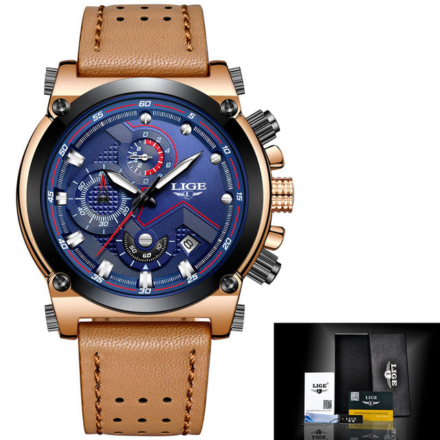 Luxury Leather Sports Chrono Watch