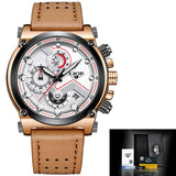 Luxury Leather Sports Chrono Watch